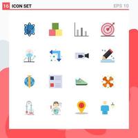 16 Creative Icons Modern Signs and Symbols of chart user finance wedding love Editable Pack of Creative Vector Design Elements