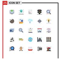 Universal Icon Symbols Group of 25 Modern Flat Colors of content cookie document cake traffic Editable Vector Design Elements