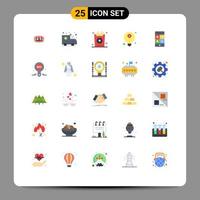 Set of 25 Modern UI Icons Symbols Signs for phone calculator holiday knowledge elearning Editable Vector Design Elements