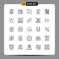 paquete de iconos vectoriales de stock de 25 signos y símbolos de línea para flechas dimensionales de impresora presupuesto de inversión elementos de diseño vectorial editables vector