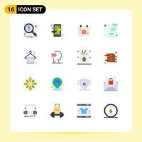 16 Flat Color concept for Websites Mobile and Apps beach mailing language app mail spring Editable Pack of Creative Vector Design Elements