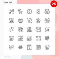 Pictogram Set of 25 Simple Lines of hat degree usa mobile application app share Editable Vector Design Elements