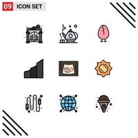 paquete de iconos vectoriales de stock de 9 signos y símbolos de línea para sonograma maternidad bebé oficina bloques edificios elementos de diseño vectorial editables vector