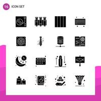 Glyph Icon set Pack of 16 Solid Icons isolated on White Background for responsive Website Design Print and Mobile Applications vector