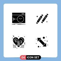 4 Creative Icons Modern Signs and Symbols of admin sweet software food heart Editable Vector Design Elements