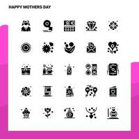 25 Happy Mothers Day Icon set Solid Glyph Icon Vector Illustration Template For Web and Mobile Ideas for business company