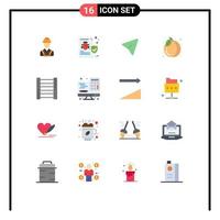 Modern Set of 16 Flat Colors and symbols such as fruit food security pack mouse Editable Pack of Creative Vector Design Elements