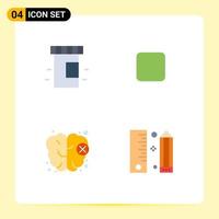 User Interface Pack of 4 Basic Flat Icons of medical coding box brain development Editable Vector Design Elements