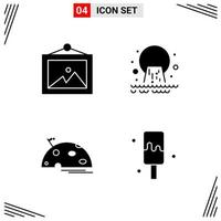 4 Icons Solid Style Grid Based Creative Glyph Symbols for Website Design Simple Solid Icon Signs Isolated on White Background 4 Icon Set vector