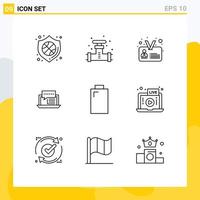 Modern Set of 9 Outlines and symbols such as online dialog valve chat user Editable Vector Design Elements