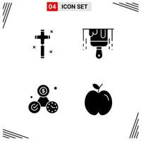 4 Icons Solid Style Grid Based Creative Glyph Symbols for Website Design Simple Solid Icon Signs Isolated on White Background 4 Icon Set vector