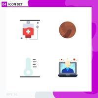 Pack of 4 creative Flat Icons of healthcare conference ball sport support Editable Vector Design Elements