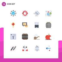 Stock Vector Icon Pack of 16 Line Signs and Symbols for chineseknot privacy board data electronic Editable Pack of Creative Vector Design Elements