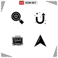 4 Icons Solid Style Grid Based Creative Glyph Symbols for Website Design Simple Solid Icon Signs Isolated on White Background 4 Icon Set vector