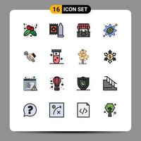 Stock Vector Icon Pack of 16 Line Signs and Symbols for tools repair fun wrench hacker Editable Creative Vector Design Elements