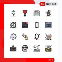 Set of 16 Modern UI Icons Symbols Signs for customer sunscreen medal sunblock document Editable Creative Vector Design Elements