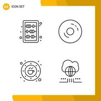 4 Icon Set Line Style Icon Pack Outline Symbols isolated on White Backgound for Responsive Website Designing vector