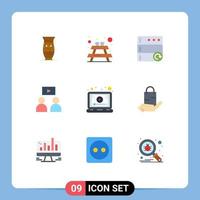 Set of 9 Modern UI Icons Symbols Signs for tutorial lesson furniture video man Editable Vector Design Elements