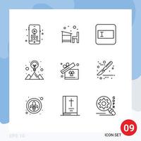 Modern Set of 9 Outlines and symbols such as ireland gift form strategy solution idea Editable Vector Design Elements