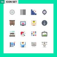 16 Flat Color concept for Websites Mobile and Apps graph interior fall furniture decor Editable Pack of Creative Vector Design Elements