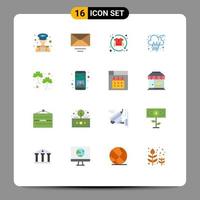 User Interface Pack of 16 Basic Flat Colors of patrick ireland sale clover cloud Editable Pack of Creative Vector Design Elements