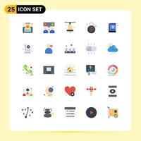 Universal Icon Symbols Group of 25 Modern Flat Colors of repair book bell heart lock Editable Vector Design Elements
