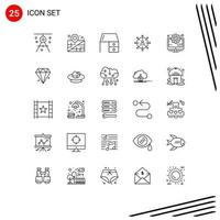 Set of 25 Commercial Lines pack for human career bureau arrows office material Editable Vector Design Elements