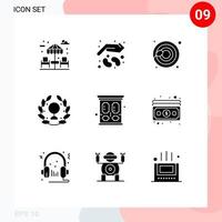 9 Solid Glyph concept for Websites Mobile and Apps wardrobe household cells leaf day Editable Vector Design Elements