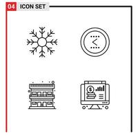 Modern Set of 4 Filledline Flat Colors and symbols such as cold previous weather circle accommodation Editable Vector Design Elements