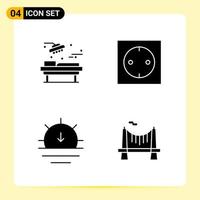 4 Creative Icons for Modern website design and responsive mobile apps 4 Glyph Symbols Signs on White Background 4 Icon Pack vector