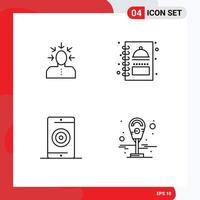 Universal Icon Symbols Group of 4 Modern Filledline Flat Colors of choice engine human menu mobile Editable Vector Design Elements