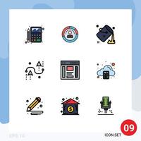 Modern Set of 9 Filledline Flat Colors and symbols such as coding fill people colour bucket Editable Vector Design Elements