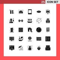 25 Universal Solid Glyphs Set for Web and Mobile Applications chinese knot eye devices design app Editable Vector Design Elements