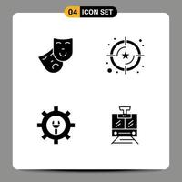 4 Solid Glyph concept for Websites Mobile and Apps mask wrench rating value public Editable Vector Design Elements