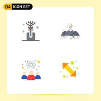 User Interface Pack of 4 Basic Flat Icons of aroma physicists nature mountain scientists Editable Vector Design Elements