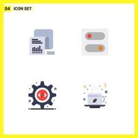 Flat Icon Pack of 4 Universal Symbols of checklist programming interface list switch gear Editable Vector Design Elements