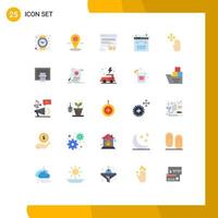 Universal Icon Symbols Group of 25 Modern Flat Colors of hand javascript click development website Editable Vector Design Elements