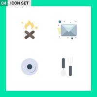 4 User Interface Flat Icon Pack of modern Signs and Symbols of burn cd pollution inbox video Editable Vector Design Elements