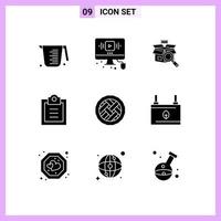 9 Universal Solid Glyph Signs Symbols of cake todo internet tasks e shopping Editable Vector Design Elements