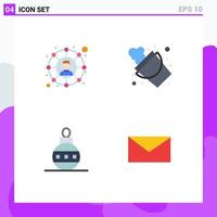 Modern Set of 4 Flat Icons and symbols such as connections easter share firefighter holiday Editable Vector Design Elements