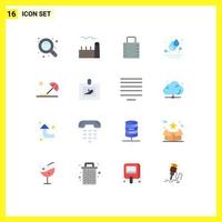 16 Creative Icons Modern Signs and Symbols of holiday beach key park drops Editable Pack of Creative Vector Design Elements