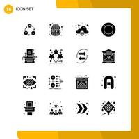 Stock Vector Icon Pack of 16 Line Signs and Symbols for ux help decoration essential security Editable Vector Design Elements