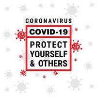 cartel covid 19 con vector de icono de virus cartel de conciencia covid19