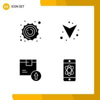 4 Icon Set Solid Style Icon Pack Glyph Symbols isolated on White Backgound for Responsive Website Designing vector