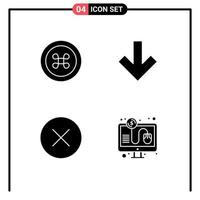 paquete de iconos de vector de stock de 4 signos y símbolos de línea para círculo de flecha de clic de alimentos por elementos de diseño de vector editables