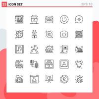 Pack of 25 creative Lines of power interface fast ecommerce business Editable Vector Design Elements