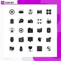 conjunto de 25 iconos modernos de la interfaz de usuario símbolos signos para el año comida nueva manos chinas elementos de diseño vectorial editables vector