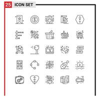 25 iconos creativos modernos signos y símbolos de error dot estate red móvil elementos de diseño vectorial editables vector