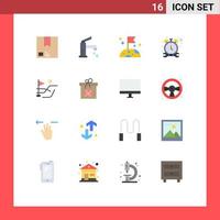 Universal Icon Symbols Group of 16 Modern Flat Colors of repair timer cleaning stop slow Editable Pack of Creative Vector Design Elements