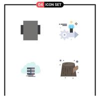 4 Universal Flat Icon Signs Symbols of layout computing gear man flow Editable Vector Design Elements